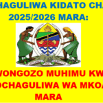 WALIOCHAGULIWA KIDATO CHA TANO 2025 MARA