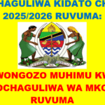 WALIOCHAGULIWA KIDATO CHA TANO 2025/2026 RUVUMA