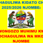 WALIOCHAGULIWA KIDATO CHA TANO 2025/2026 NJOMBE