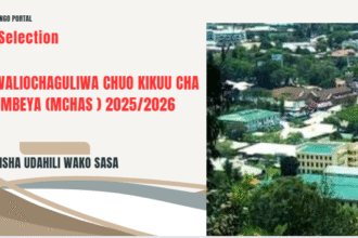 Waliochaguliwa Chuo Kikuu Cha Afya Mbeya (MCHAS) 2025/2026 (MCHAS Selected Applicants)