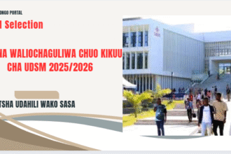 Majina Waliochaguliwa Chuo Kikuu Cha UDSM 2025/2026 (UDSM Selected Applicants)