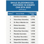 Shule Zilizoongoza Matokeo ya Kidato cha Sita 2025 - Top 10 Kitaifa (GPA Bora)